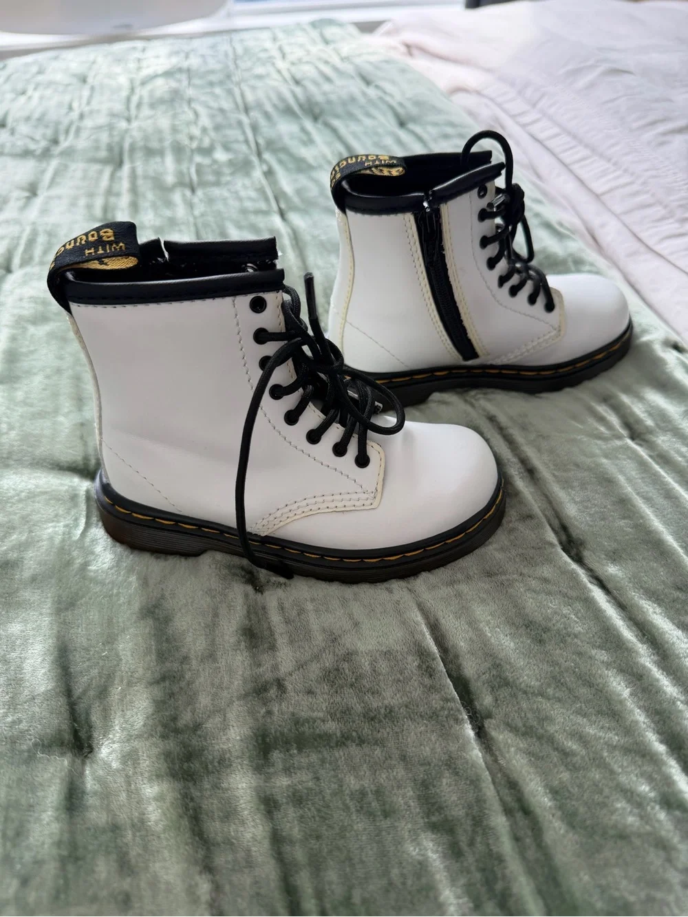 Dr. Martens Toddler Kids' White 1460 Lace-Up Boots Smooth White US8